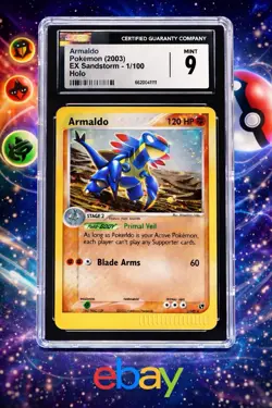 2003 Armaldo Sandstorm EX Holo Pokemon 1/100 CGC 9 Hot Card - Image 1