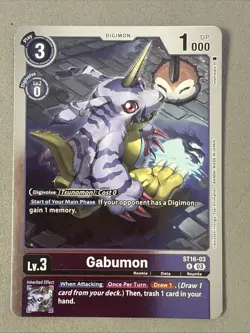 Digimon TCG * Gabumon ST16-03 Rare FOIL * Wolf of Friendship * NM Card - Image 1