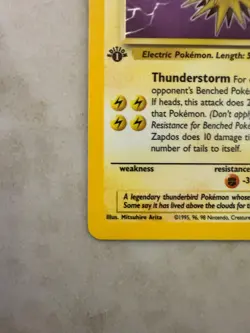 Zapdos 15/62 Fossil Holo 1st Edition WOTC 1999 Pokemon Card - Image 4