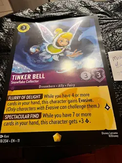 Lorcana Oversized jumbo promo Card Rare Tinker Bell Snowflake Collector Giant - Image 1