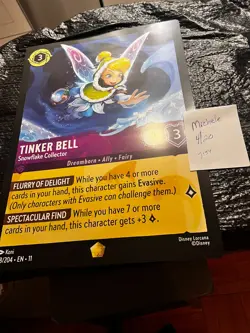 Lorcana Oversized jumbo promo Card Rare Tinker Bell Snowflake Collector Giant - Image 3