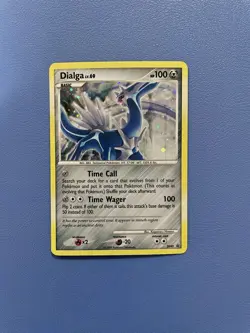 Dialga DP49 Holo Black Star Promo Diamond and Pearl Pokemon Card Lightly Played - Image 1