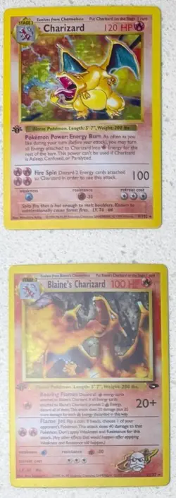 2 Charizard Pokemon 1st Edition Cards - Image 1