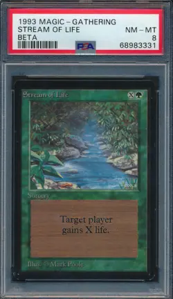 Beta Stream of Life PSA 8 Graded Magic MTG (3331) -magicgraders- - Image 1