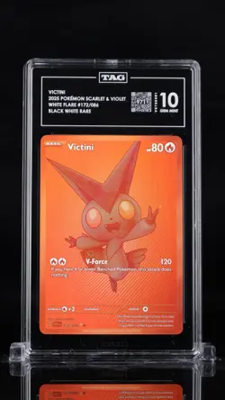 2025 Pokemon White Flare Victini Black and Rare #172/086 TAG 10 - Image 1
