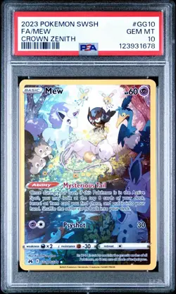 Mew GG10/GG70 Pokemon TCG 2023 Crown Zenith Ultra Rare Holo PSA 10 Gem Mint - Image 1