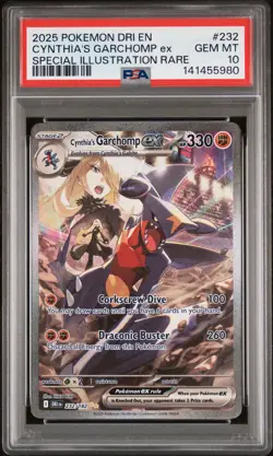2025 POKEMON DRI SPECIAL ILLUSTRATION RARE #232 CYNTHIA'S GARCHOMP EX PSA 10 - Image 1