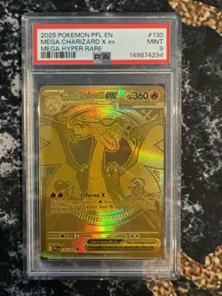 Pokemon PFL EN Mega Charizard X EX GOLD PSA 9 - Image 1