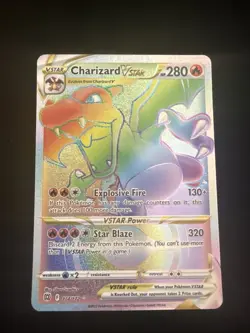 Charizard VSTAR 174/172 Secret Rainbow Rare Pokemon SWSH09: Brilliant Stars - Image 1