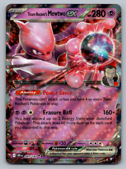 Team Rocket's Mewtwo ex Pokemon Destined Rivals 081/182 Double Rare NM - Image 1