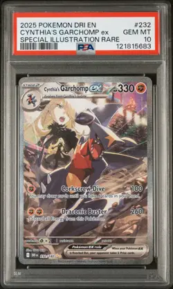 2025 Pokemon Destined Rivals Cynthia's Garchomp ex #232/182 PSA 10 GEM MINT - Image 3