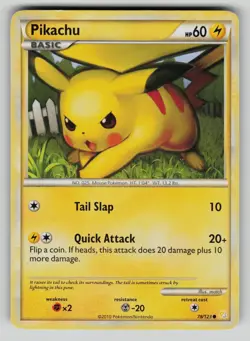 Pikachu 78/123 Common HeartGold & SoulSilver Pokemon MP - Image 1