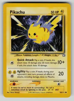 Pikachu 70/111 Common Neo Genesis Pokemon Unlimited LP - Image 1