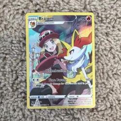 Pokemon Braixen Full Art Ultra Rare Holo TG01/TG30 Silver Tempest Fire 90 HP - Image 1