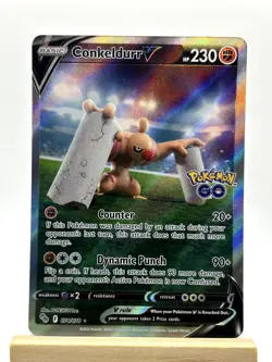 Conkeldurr V (Alternate Full Art) Ultra Rare Pokemon GO 074/078 NM - Image 1