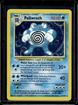 Pokemon Base Set Poliwrath Holo 013/102 - Image 1