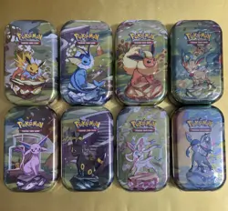 Pokemon Tins Prismatic Evolutions Includes ALL 8 Eeveelution Designs NEW SEALED - Image 1