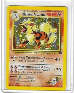 Pokemon Gym Challenge Blaine's Arcanine Holo Rare #001/32 - Image 1
