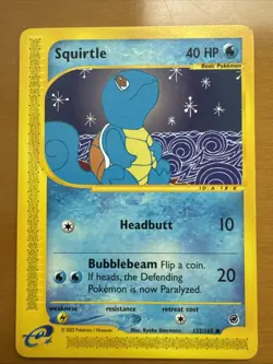 Expedition Squirtle 132/165 Pokemon 2002 Kyoko Umemoto Non Holo E-Reader LP - Image 1