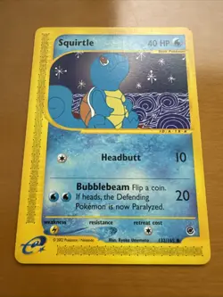 Expedition Squirtle 132/165 Pokemon 2002 Kyoko Umemoto Non Holo E-Reader LP - Image 3
