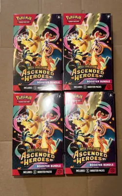 Pokemon TCG Mega Evolution Ascended Heroes Booster Bundle x4 - Image 1