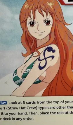 Nami (manga) OP01-016 R, red straw hat logo 31, Artist: Eiichiro Oda, one piece - Image 5
