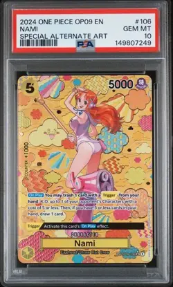 PSA 10 2024 ONE PIECE OP09-EMPERORS IN THE NEW WORLD #106 NAMI SPECIAL ALT ART - Image 1