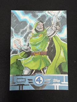 2026 Topps Finest Fantastic 4 Dr. Doom Sketch 1/1 ALLENSER ALLEN SERANO - Image 1