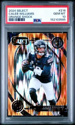 2024 Select - Club Level Caleb Williams #216 Orange Shock Prizm /399 (RC) PSA 10 - Image 1