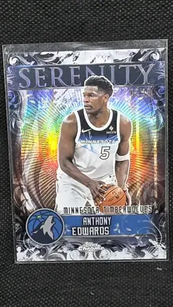 Anthony Edwards 2025 Topps Chrome Serenity Black Refractor /10 SSP - Image 1
