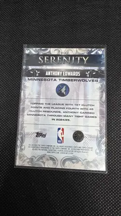 Anthony Edwards 2025 Topps Chrome Serenity Black Refractor /10 SSP - Image 2