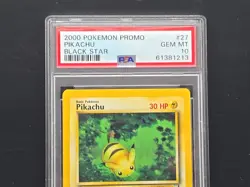 2000 Pokemon Promo- Pikachu #27 Black Star Promo- PSA Gem Mint 10 - Image 2