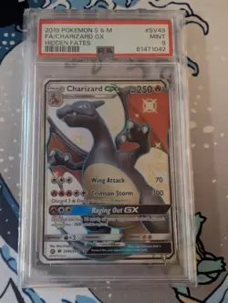 PSA 9 Charizard GX SV49/SV94 Hidden Fates Full Art Holo Pokemon Card - Image 1