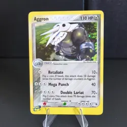 Pokemon TCG Aggron 1/109 EX Ruby & Sapphire Holo Rare LP 2003 Vintage Card - Image 1