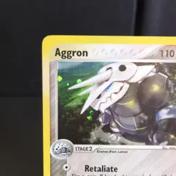 Pokemon TCG Aggron 1/109 EX Ruby & Sapphire Holo Rare LP 2003 Vintage Card - Image 2