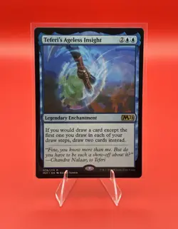 MTG Teferi's Ageless Insight M21 Rare Blue Legendary Ench 076 - Image 1