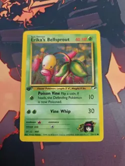 Erika's Bellsprout 75/132 Gym Heroes 1st Edition Common - Eng Vintage Pokemon MP - Image 1