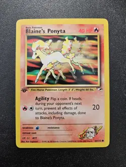 Pokemon 1st Edition Gym Heroes Blaine's Ponyta 63/132 NEAR MINT - Image 1