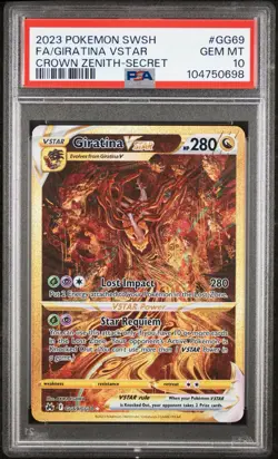 2023 Pokemon SWSH Crown Zenith Giratina VSTAR Galarian Gallery #GG69/GG70 PSA 10 - Image 1