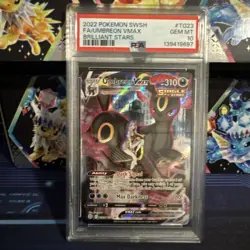 2022 POKEMON SWORD & SHIELD BRILLIANT STARS #TG23 FULL ART/UMBREON VMAX PSA 10 - Image 1