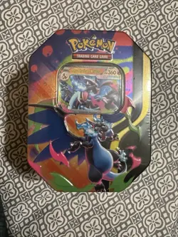 SEALED Mega Charizard X ex Tin Pokemon TCG Mega Evolution Phantasmal Flames - Image 1