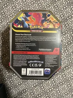 SEALED Mega Charizard X ex Tin Pokemon TCG Mega Evolution Phantasmal Flames - Image 2
