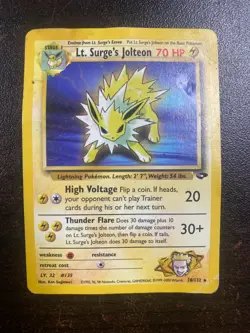 Pokemon TCG Lt. Surge's Jolteon 28/132 Gym Challenge Damaged DMG - Image 1