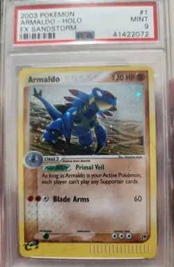 PSA 9 Mint Armaldo 1/100 Holo Rare Pokemon 2003 EX Sandstorm - Image 1
