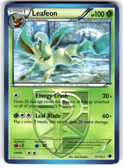 Leafeon 11/116 Rare Plasma Freeze Pokemon LP (NON-HOLO) - Image 1