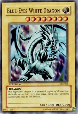 Yugioh Blue-Eyes White Dragon SKE-001 1st Super (VLP) Card - Image 1