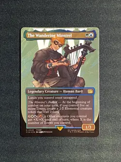 The Wandering Minstrel Borderless Surge Foil R 0548 Final Fantasy FIN MTG NM - Image 1