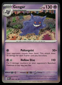 Pokemon Cards Gengar 094/165 151 Rare NM - Image 1