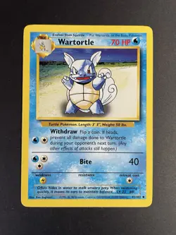 Pokemon '008 Wartortle 42/102 Uncommon Vintage WOTC 1999 NM - Image 1