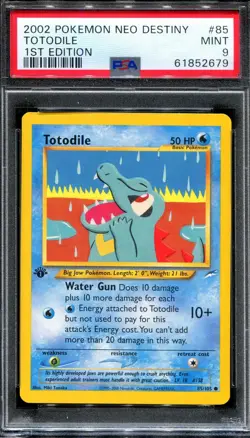 PSA 9 Pokemon 2002 1st Edition Neo Destiny Totodile Common #85 - Image 1
